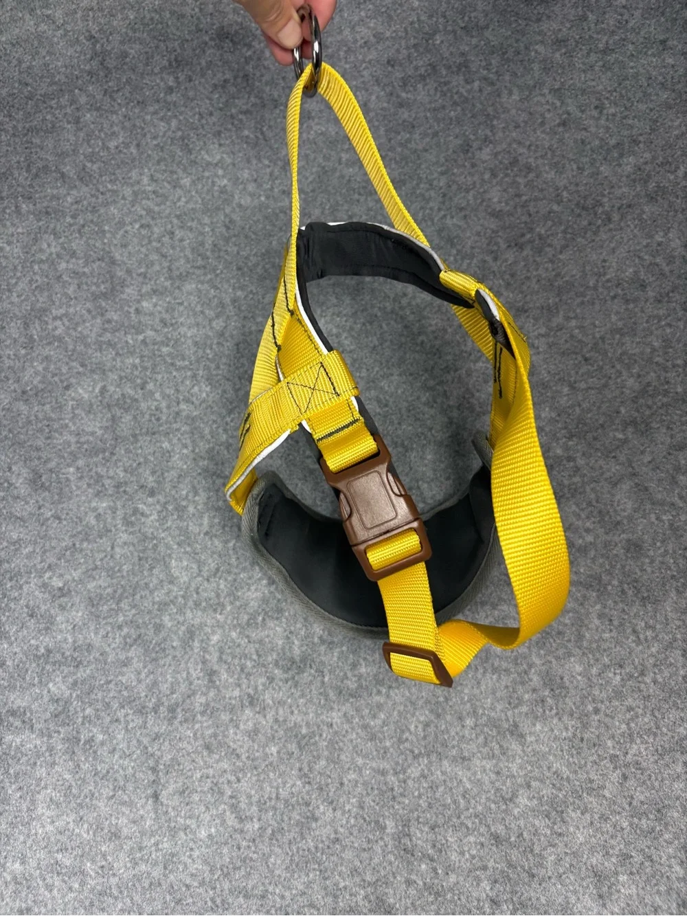 Blueberry Pet Medium Yellow Gray Padded Adjustable Dog Harness